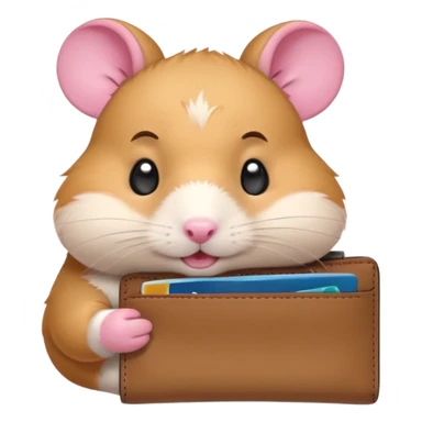 cartoon-style hamster melancholy expression opening his wallet to showcase nothing sticker