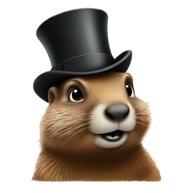 Groundhog wearing top hat  sticker