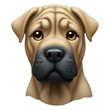 Black Shar Pei Dog sticker
