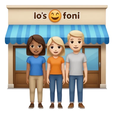  two characters + shop building sticker