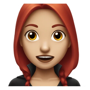vampire girl with red hair and fangs sticker
