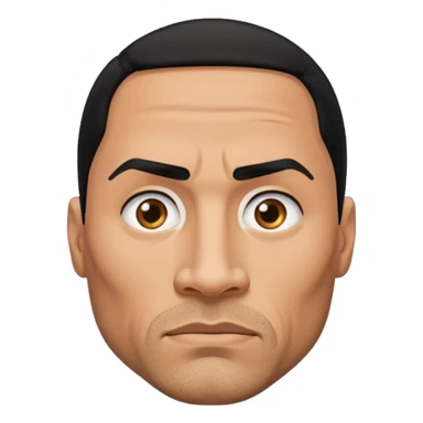 the rock meme, Dwayne Johnson's raised eyebrow, simplified and funny emoji style sticker