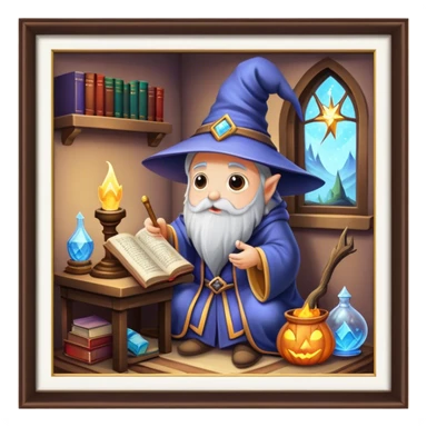 Cozy wizard’s study sticker