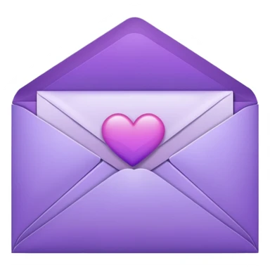aesthetic envelope with letter and heart in purple gradient sticker