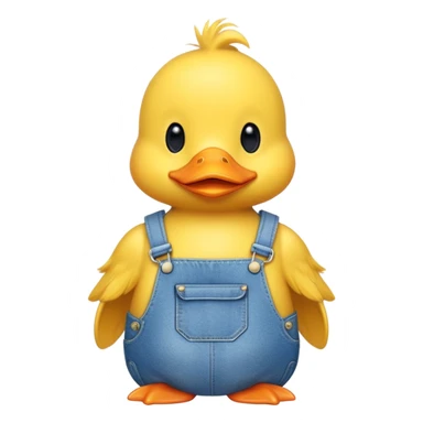 Yellow Duck wearing overalls  sticker