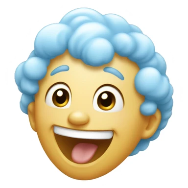 babyblue cloud laugh sticker