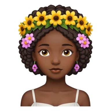 black girl with flower crowns sticker