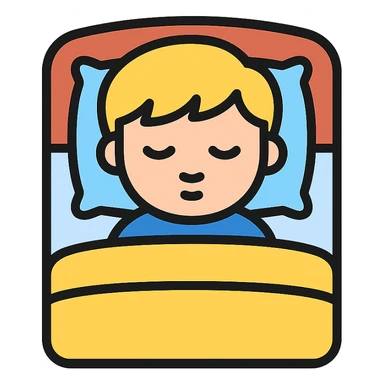 blonde boy sleeping in bed sticker