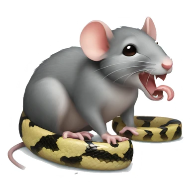 a rat kissing a snake sticker