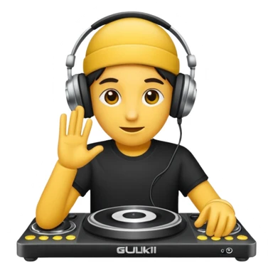 kulaklık takan bir dj sticker