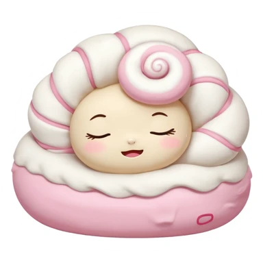 Kawaii character cinnamonroll Japanese name シナモロール sleeping, rendering  sticker