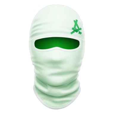 green and white ski mask without glasses sticker
