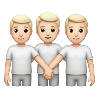 Three white guys holding hands sticker