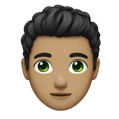 An eboy green eyes black hair  sticker