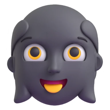 face with open mouth, darkened grey outline above the eye, no red freckles below the eyes, keep all other colors the same, 3D emoji style sticker