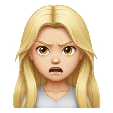 angry blonde girl with long hair sticker