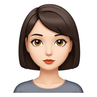 beautiful brunette woman with a bob haircut posing sticker