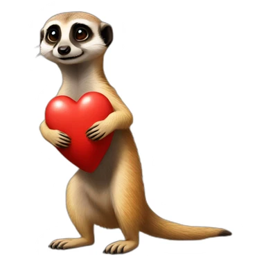 Meerkat hold a heart sticker