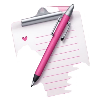 crée moi une feuille genre une liste avec un stylo de couleur dégradé rose foncé sticker