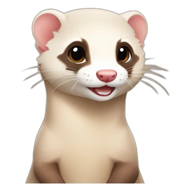 ferret showing off biceps sticker