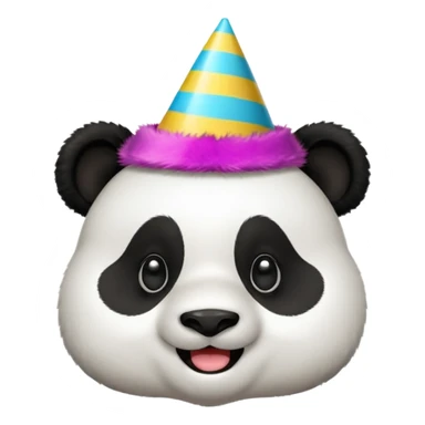 Panda with party hat sticker