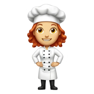 red haired female chef sticker