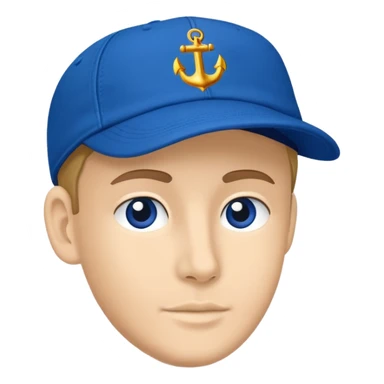 Blue cap with the name Marine written on it sticker