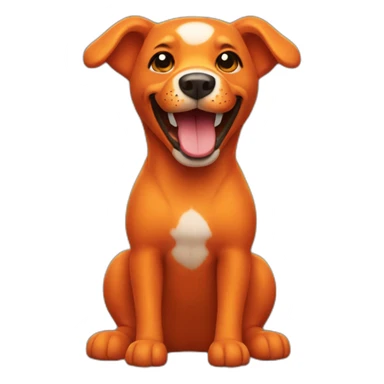 orange dog doll with big smile sticker