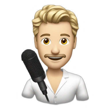 singer Nikolai baskov with a microphone sticker