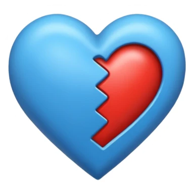 Un corazón Azul partido sticker