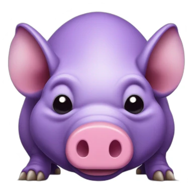 Purple Pig insect armadillo with evil angry grumpy face mouth open tusks sticker