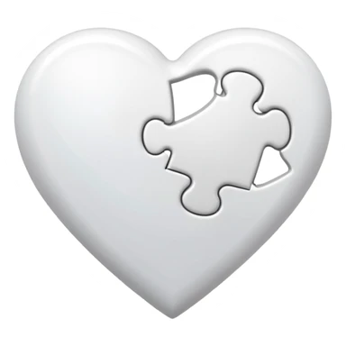 white heart with a puzzle piece sticker