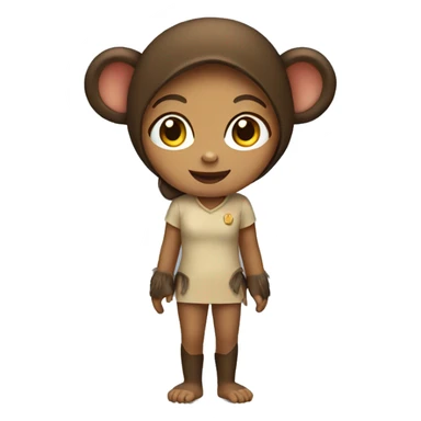 girl wearing a monkey costume sticker