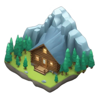 3d-isometric-Mountain-Cabin sticker
