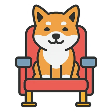 Shiba Inu sitting in a movie theater sticker
