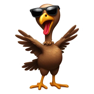 Dancing turkey with sunglasses sticker