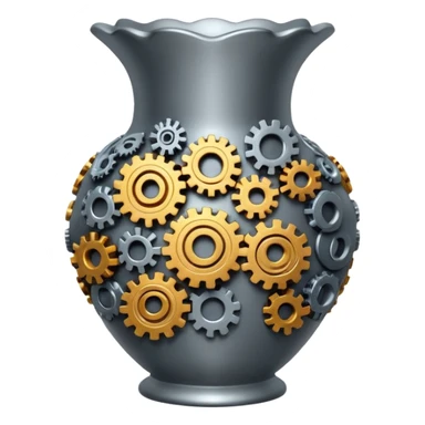 vase and cogs sticker