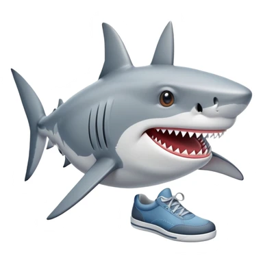 Shark wearing shoes  sticker