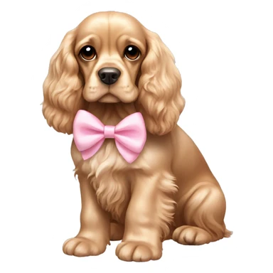 cute cocker spaniel with pastel pink bow sticker