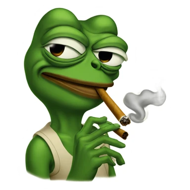 Pepe smoking a joint sticker