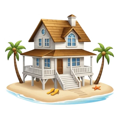 House on beach sticker