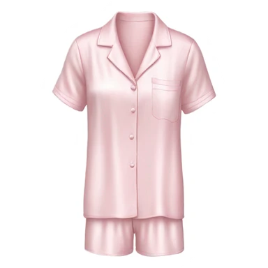 Silk light pink short sleeves pyjamas  sticker