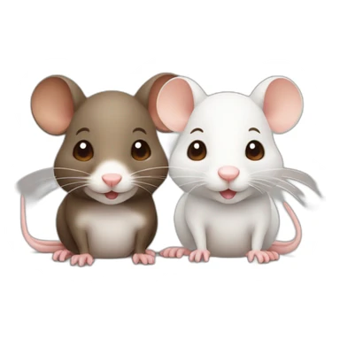 Three cute rats, one white, the other two brown sticker