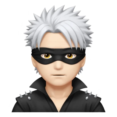 Gojo saturo with spiky hair and blind fold sticker