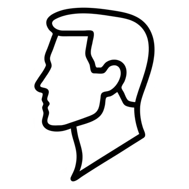 a man with a prominent jawline, icon style, minimalistic, strong jawline emphasis sticker