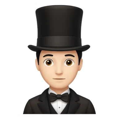 Make a man with a black top hat sticker