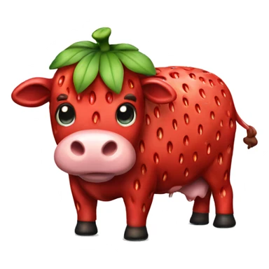 strawberry cow sticker