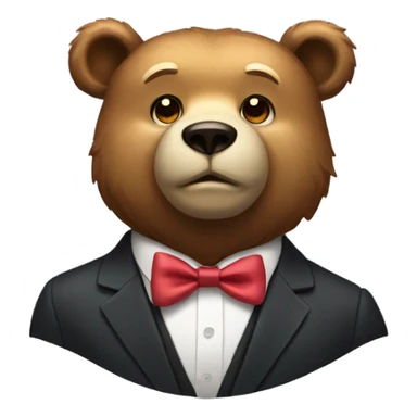 Bear wearing a bow tie sticker