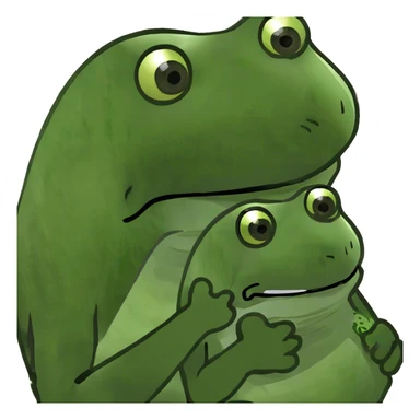 frog cradling baby frog sticker