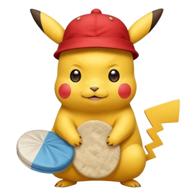 génère moi un Pikachu avec des papillotes et une kippa sticker